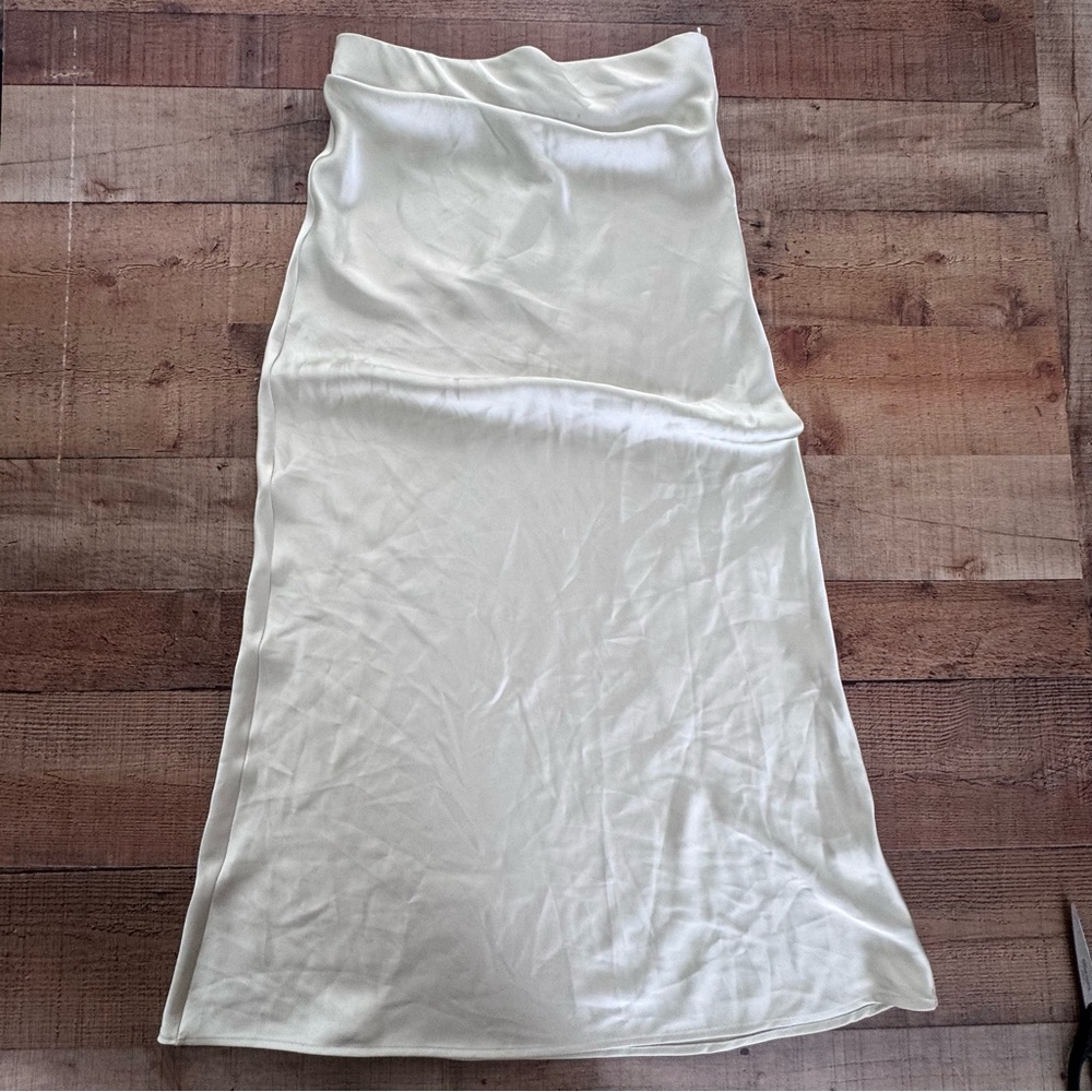ZARA Strapless A-Line Flowy Mint Green Satin Dress MEDIUM